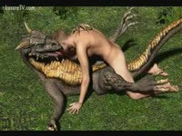 Beastiality lover girl rides a dragon's cock
